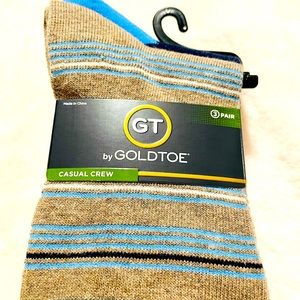 Men’s Goldtoe Casual Crew Socks, 3 pack, brand new!